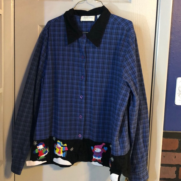 Woman's appliqué snowman shirt XL - Picture 2 of 4